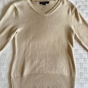 Club Monaco Cream V Neck Sweater